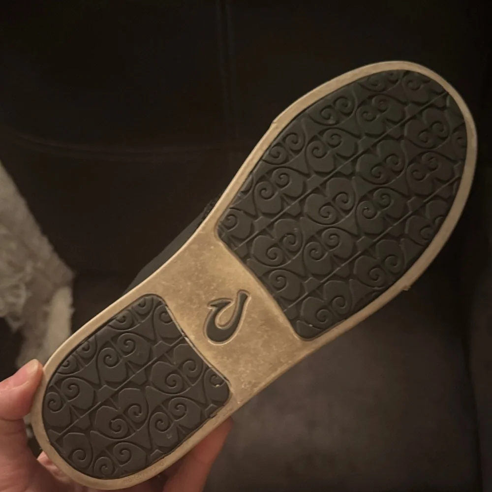 OluKai Women's Pehuea Breathable Slip-On Shoes - Black with Cream Sole - Picture 3 of 4